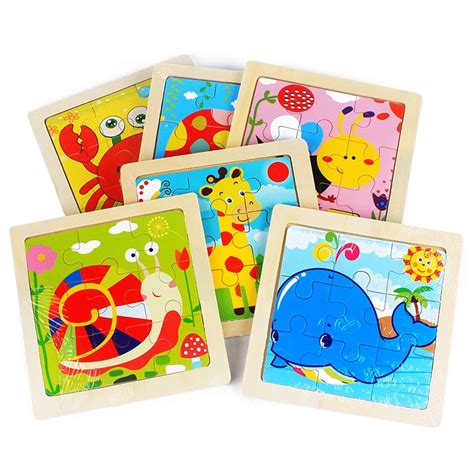 Kids Toy Wood Puzzle Small Size 1111cm Wooden 3d Puzzle Jigsaw For