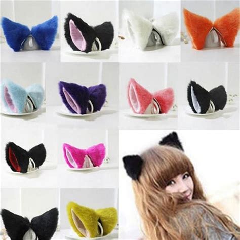 2 X Cat Ears Hair Clips Fancy Dress Costume Kawaii Headband Fur Cosplay Fi Cosplay Outfits