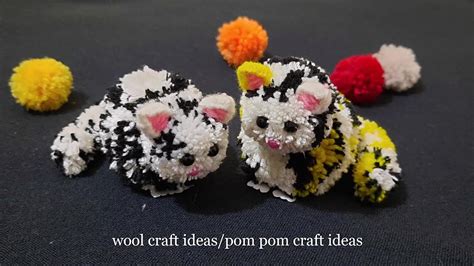 Diy Pom Pom Animalshow To Make A Kitty With Woolpom Pom Craft Ideas