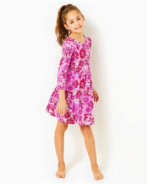 Mini Geanna Dress Lilac Thistle In The Wild Flowers Pink Sorbet