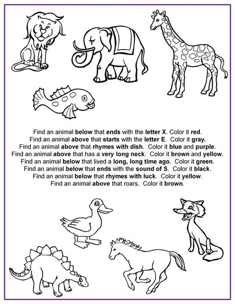 Follow Directions Coloring Worksheet Kindergarten