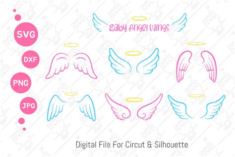 Wings Svg Angel Wings Svg Baby Wings Svg Dxf Png File