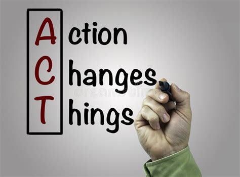 Hand With Marker Writing Action Changes Things Act Business C Stock