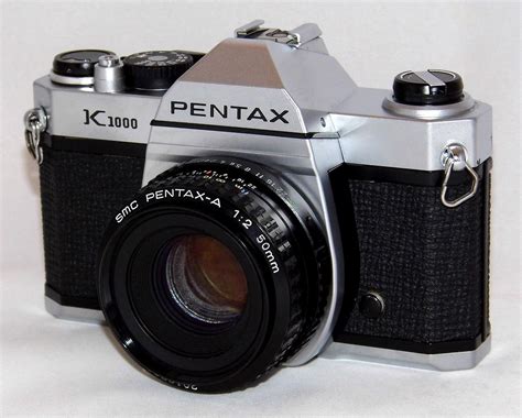 Vintage Pentax K1000 35mm Film Slr Camera Made In Hong Kong Pentax