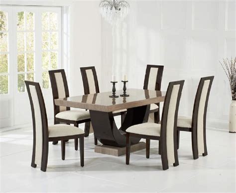 Marble Dining Table Set With 6 Chairs Luxury High End Dining Room