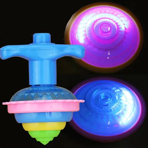 Classic Light Up Toys Spinning Top Luminous Manual Pegtop Multi Color