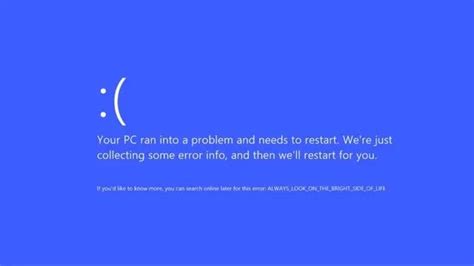 Your Pc Ran Into A Problem And Needs To Restart Were Just Collecting