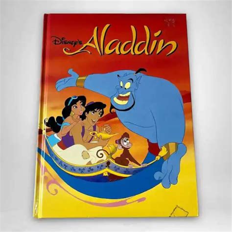 Disney Aladdin Book Vintage 1992 Kids 90s Hardback Walt Disney Cartoon