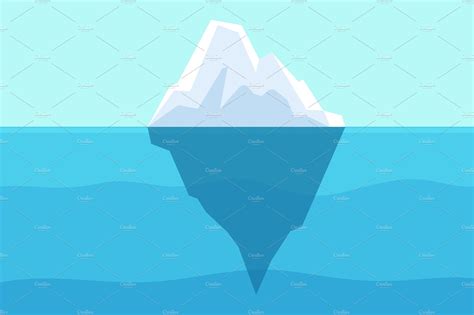 Iceberg Floating In Ocean Arctic Background Graphics Creative Market