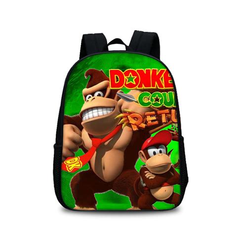12″donkey Kong Backpack School Bag Baganime