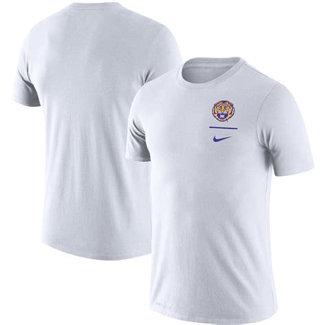 Mens Nike White Lsu Tigers Logo Stack Legend Performance T Shirt