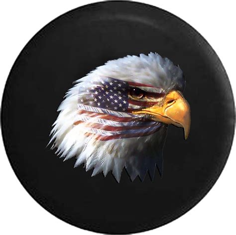 Tire Cover PRO | Waving American Flag and Bald Eagle Jeep Camper Spare