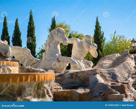 Replica Of The Trevi Fountain In The Europa Park Of Torrejon De Ardoz