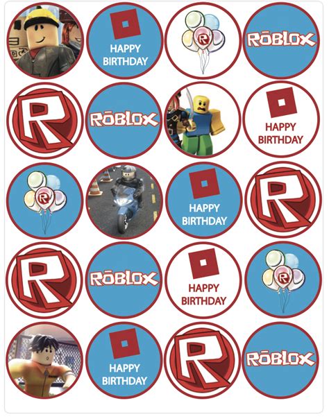 Topper Roblox Birthday Cake Topper Printable Roblox Cake Cupcake My