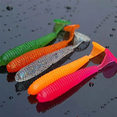 Random Color 10 Pcs Artificial Maggot Worm Fishing Lure Soft Bait