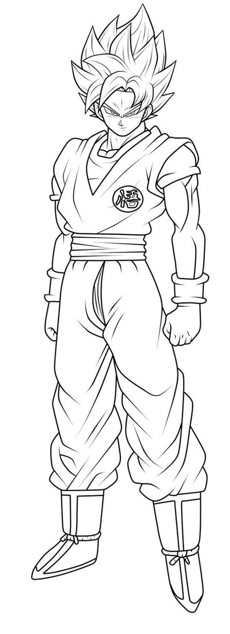 Goku Super Saiyan Blue Lineart By ChronoFz On DeviantArt Goku Super