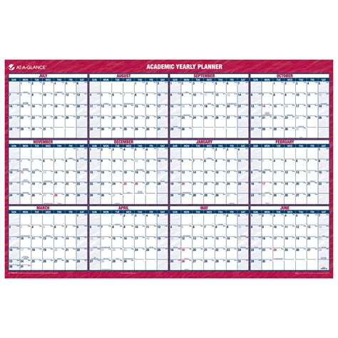 At A Glance 2 Sided Erasable Monthly Wall Calendar