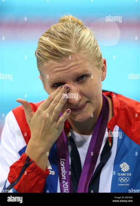 great britain s rebecca adlington cries after the medal ceremony for the women s 800m freestyle