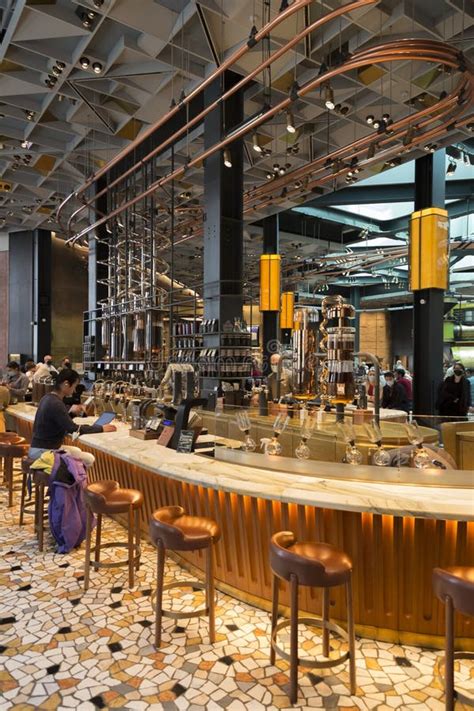 Inteiror Of The Starbucks Reserve In Milan Lombardy Italy Editorial