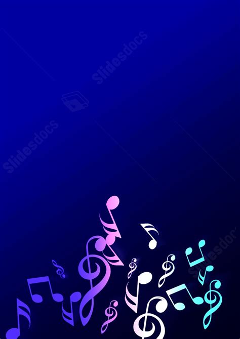 Musical Notes In Vibrant Colors Page Border Background Word Template