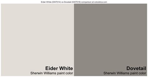 Sherwin Williams Eider White Vs Dovetail Color Side By Side