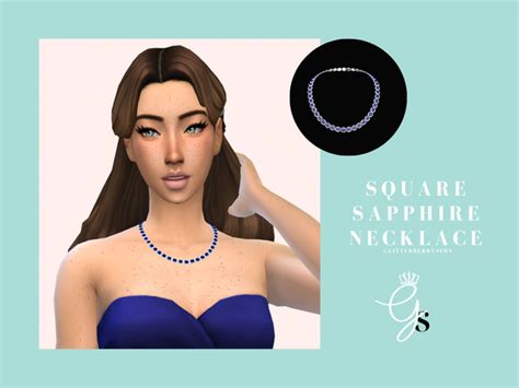 Square Sapphire Necklace Glitterberry Sims On Patreon In 2021