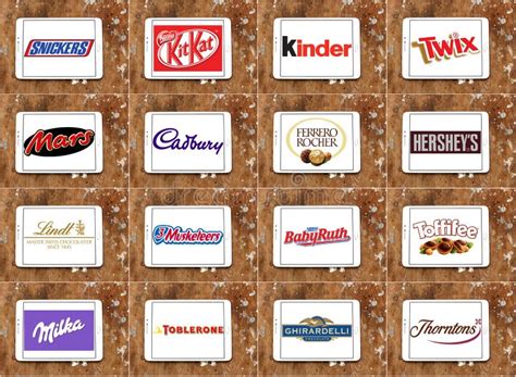 Top Famous Chocolate Brands And Logos Editorial Stock Photo Image Of