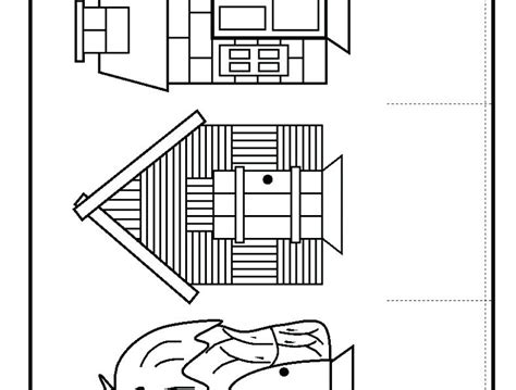 Click on a coloring picture below for the printable coloring page. Three Little Pigs Houses Coloring Pages at GetDrawings ...