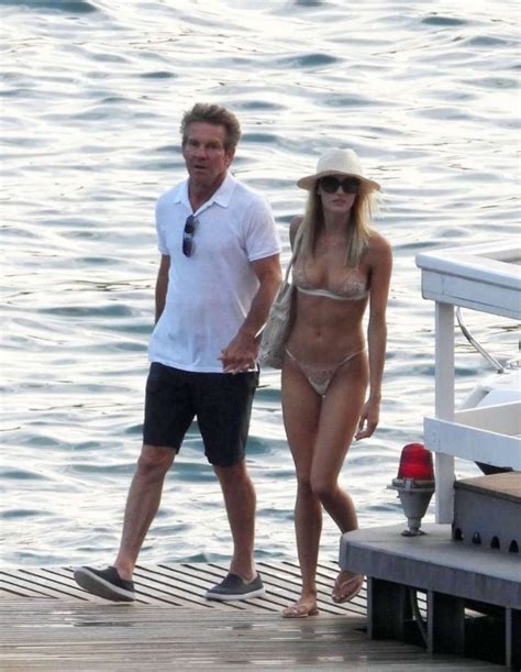 Laura Savoie And Dennis Quaid In Bikini On Holiday At Villa Deste In