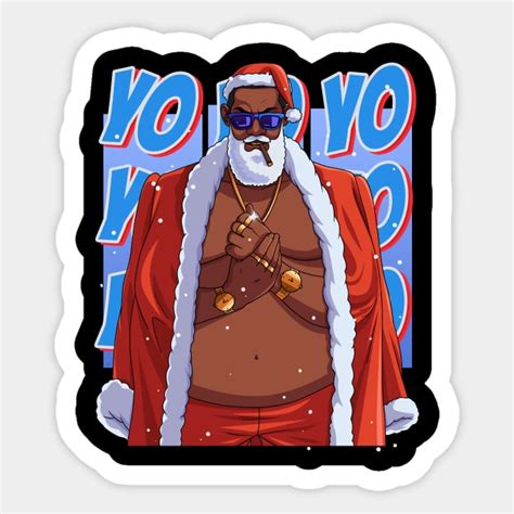 Black Santa Claus Gangster Christmas Black Santa Claus Sticker