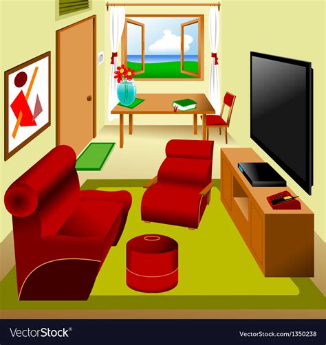 Living Room Royalty Free Vector Image Vectorstock