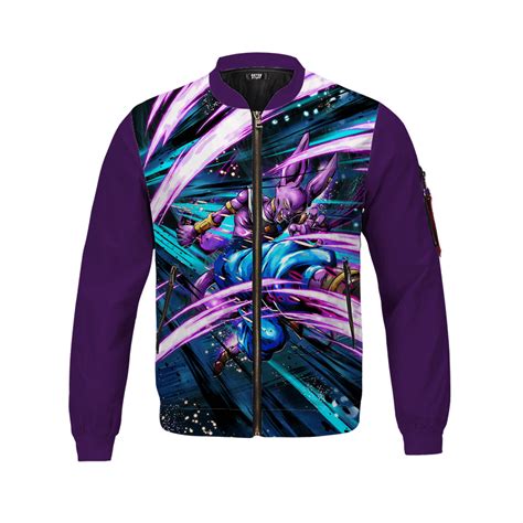 Spirit bomb the haters in this sweet bomber jacket! Dragon Ball Z God Of Destruction Beerus Awesome Bomber ...