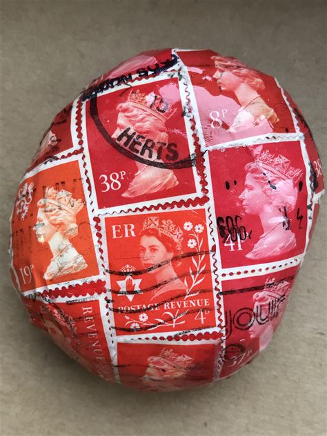 Decoupage Rock Using British Definitive Stamps Painted Rocks Rock