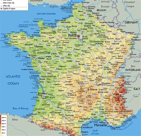 Mapa De Francia Mapa Político Y Físico