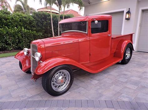 1933 Ford Pickup Truck Custom Hot Rod Blower Ford Red Rod Old Timer