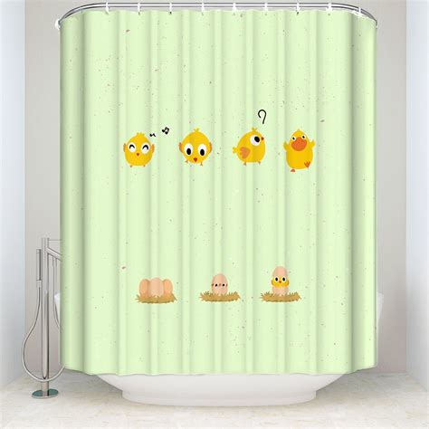 Art Gallery Shower Curtain Cute Chick Pattern Fabric Shower Curtain