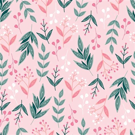Premium Vector Botanical Seamless Pattern With Flowers And Leaves