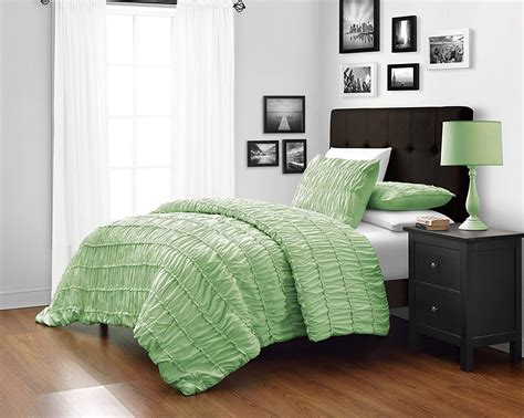Choose from contactless same day delivery, drive up and more. Light Green Queen Size 3pc Ruched Comforter Set by Cozy ...