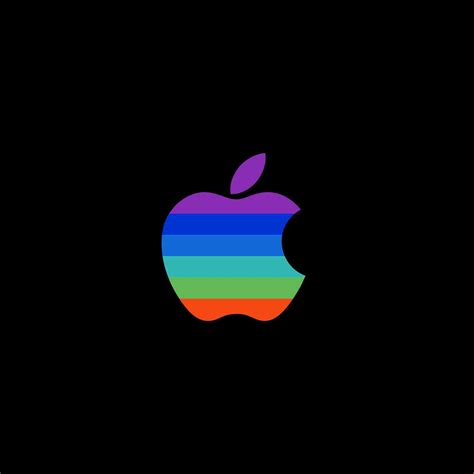 Apple Logo Colorful Black Cool Wallpapersc Ipad