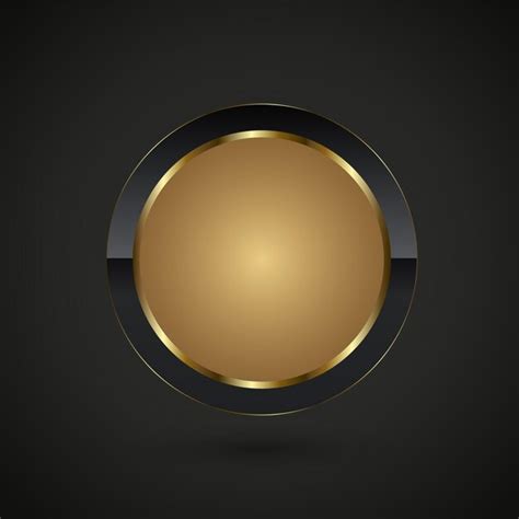 Premium Vector Premium Circle Button In Round Gold Frame Vector