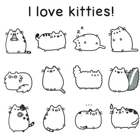 Pusheen Coloring Pages Free Page Cute Animals Color Print Pusheen