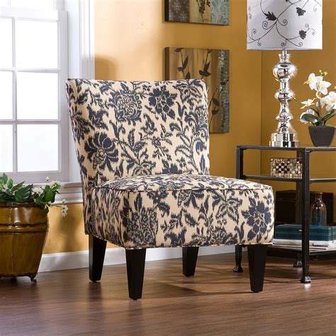 Wildon Home Mason Armless Chair In Navy And Cream Accent Chairs For