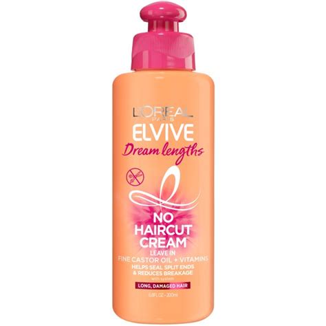 Sweet, fruity fragrance after shampoo & conditioner, apply no haircut cream on damp hair, leave in and style as usual directions: L'Oreal Paris Elvive Dream Lengths No Haircut Cream Leave ...
