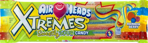 Airheads Xtremes Belts Sweetly Sour Candy Rainbow Berry 3 Oz