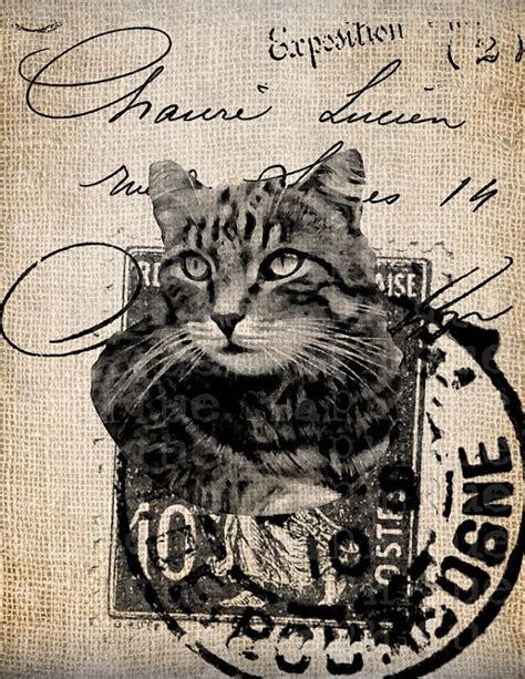 Antique French Paris Cat Kitten Postmark By Antiquegraphique 100