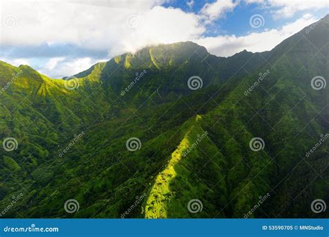 Mount Waialeale Known As The Wettest Spot On Earth Stock Image Image