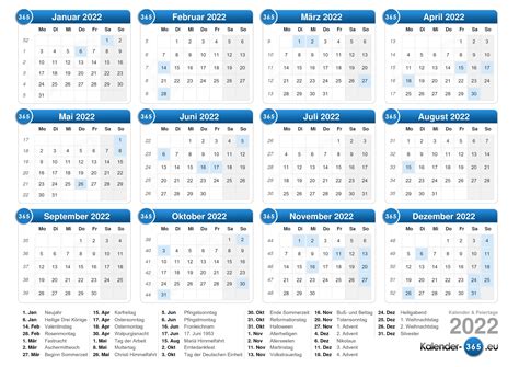 Kalender 2022