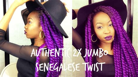 Authentic 2x Jumbo Senegalese Twist Crochet Braids Youtube