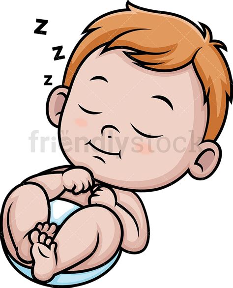 Sleeping Baby Cartoon Clipart Vector Friendlystock