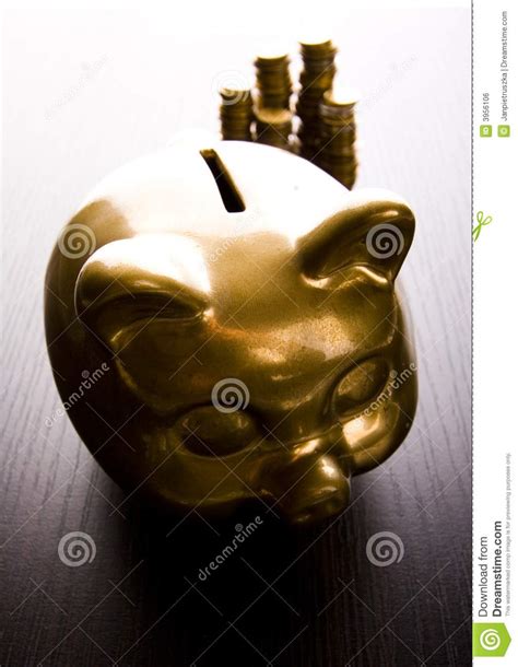 Gold Piggy Bank Stock Photo Image Of Currencies Clear 3956106